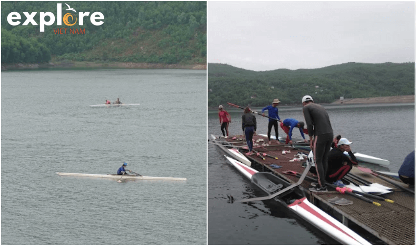 Chèo thuyền kayak trên hồ